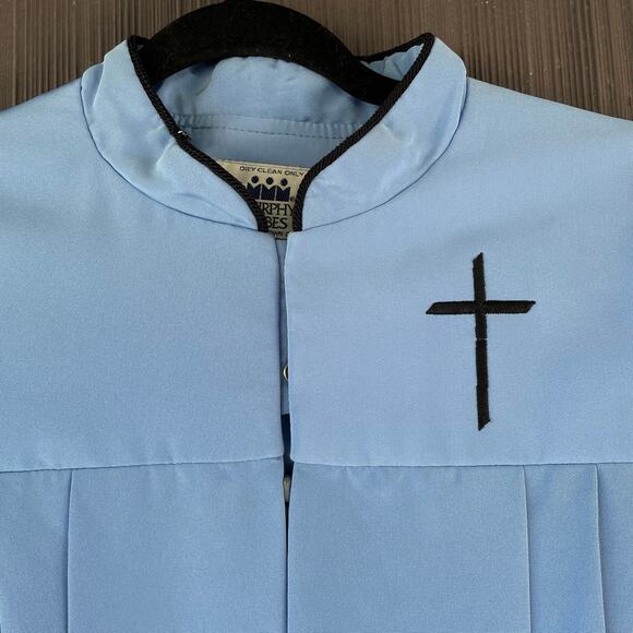 🔥VTG  Murphy Robe Made in USA Priest Clergy Pulpit Choir Blue Robe Zip Front - Picture 5 of 11